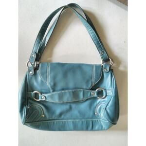 Emille M Simulated Leather Turquoise Purse Handbag
